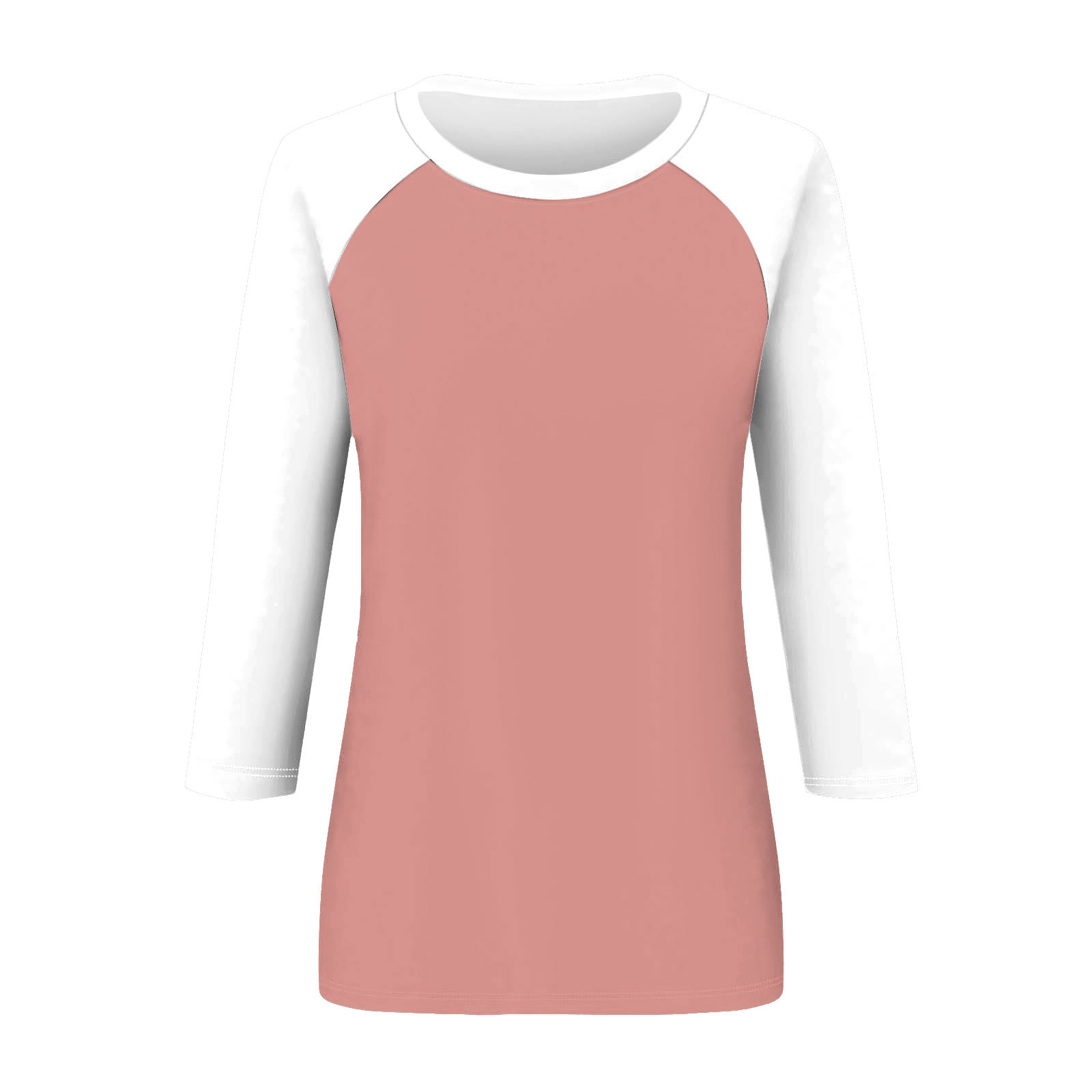 thumbnail image 4 of Camiseta raglán de manga 3/4 para mujer: cuello redondo, estampado informal, versátil para todas las estaciones (S-XXL), 4 of 5